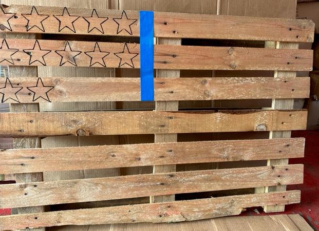 flag pallet to be painted